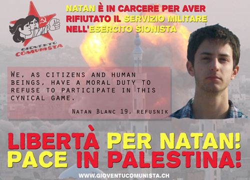Communist Youth in Swiss in solidarity with Natan Blanc