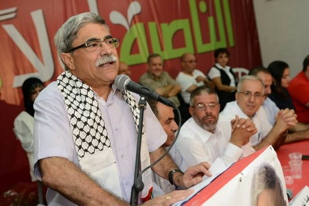 Ramez Jeraisy during the last election campaign in Nazareth (Photo: Al Ittihad)