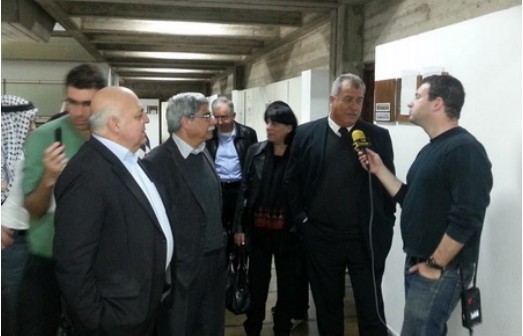 MK Barakeh in court with MK Afo Agbarie and Hadash leading member Ramez Jeraisy (Photo: Al Ittihad)