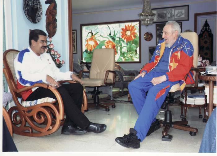 The historic leader of the Cuban revolution Fidel Castro and the Venezuelan President Nicolas Maduro in Havana on Tuesday (Photo: Prensa Latina)