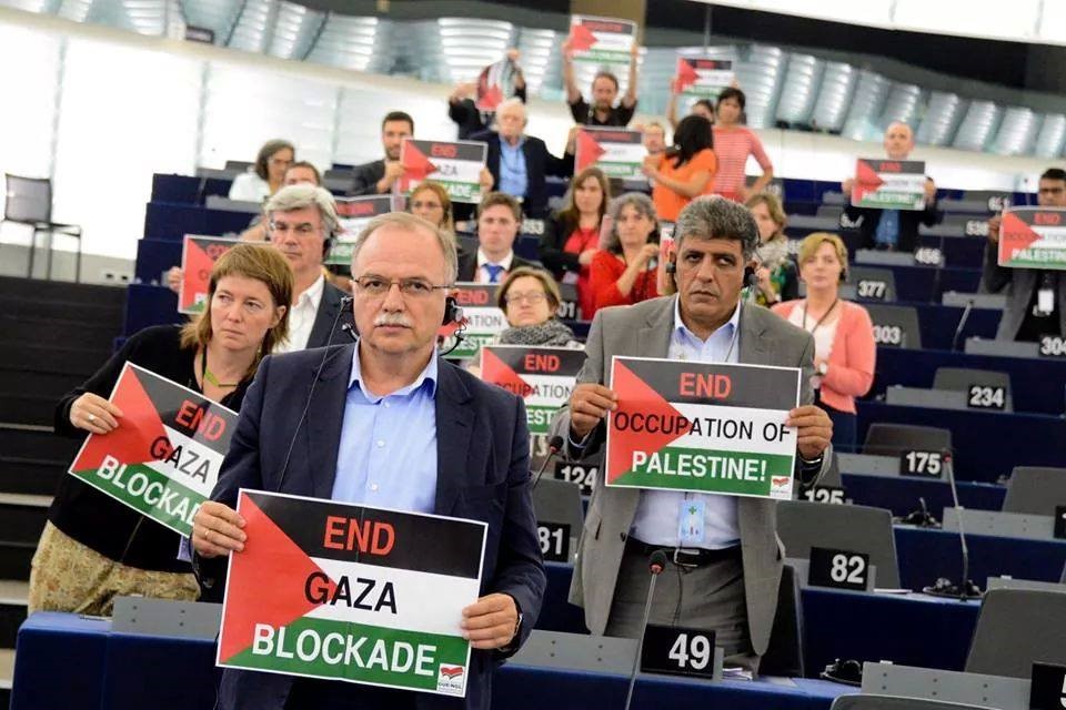   The GUE/NGL European Parliament Group in solidarity with the Palestinian people (Photo: AKEL)