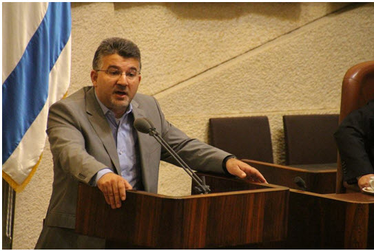 Hadash MK Yousef Jabareen addresses the Knesset.
