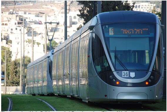 The Jerusalem Light Rail in occupied East Jerusalem