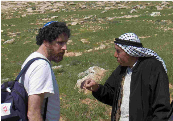 Rabbi Ascherman with a Palestinian agricultural worker in the occupied West Bank