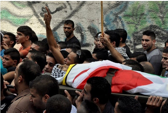 Funeral of 13-year-old Abed al-Rahman Obeidallah, killed by Israeli forces on October 5, 2015