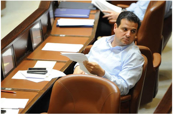 Joint List leader, MK Ayman Odeh (Hadash), during the Knesset session on Monday