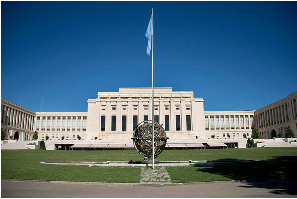 The Palais des Nations in Geneva, venue of next week’s United Nations International Conference in Support of Israeli-Palestinian Peace