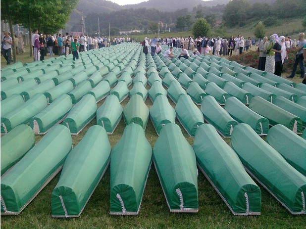 The mass funeral of 775 Muslims victims of the Srebrenica massacre in 2010