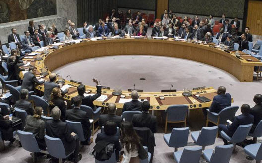 The United Nations Security Council as it voted on Friday, December 23, 2016, in favor of adopting resolution 2334 that calls on Israel to cease all settlement activities in the Occupied Palestinian Territories