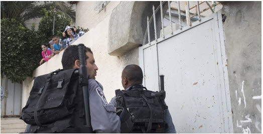 Israeli Border Police in the Palestinian neighborhood of Silwan in occupied East Jerusalem