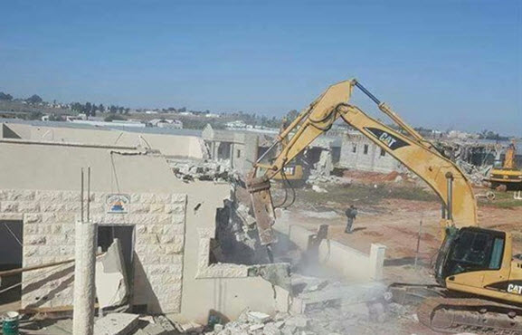 Home demolitions in Qalansawe, a Palestinian-Arab city in central Israel, Tuesday, January 10, 2017