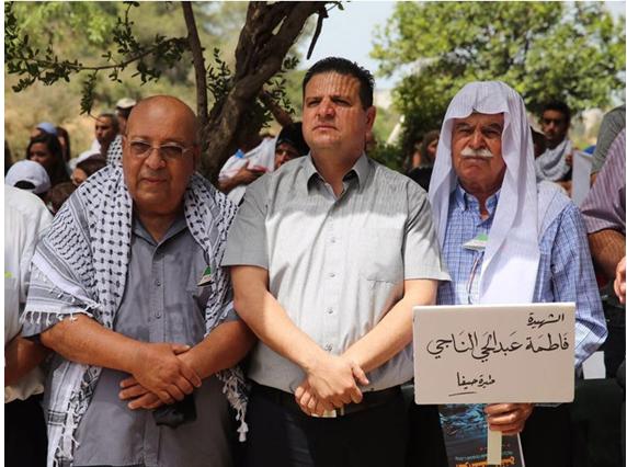 Joint List leader, MK Ayman Odeh (Hadash) during last year’s Nakba commemoration near Tirat HaCarmel in northern Israel