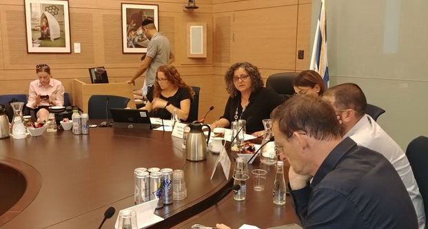 Third from left: Hadash MK Aida Touma-Sliman (Joint List), chairwoman of the Knesset Committee for the Advancement of Women and Gender Equality