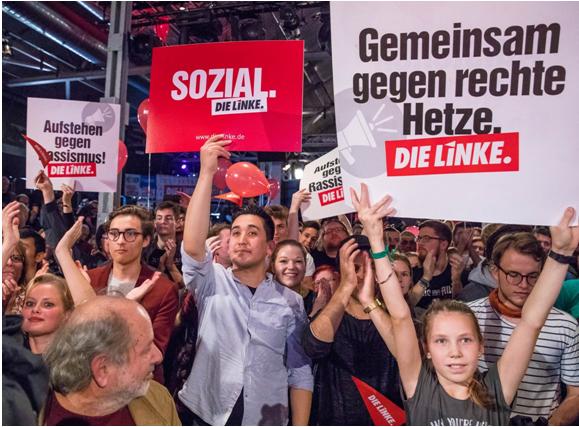 Die Linke member during the recent electoral campaign in Germany