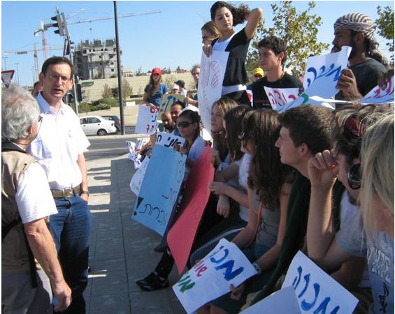 MK Dov Khenin during a demonstration in Jerusalem against the planned mine at Sde Barir