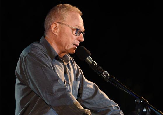 Author David Grossman at the alternative Memorial Day ceremony in Tel Aviv on Tuesday night