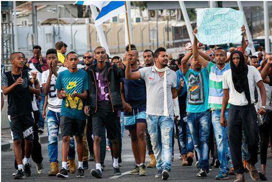 Ethiopian Israeli’s demonstrate against police brutality and discrimination.