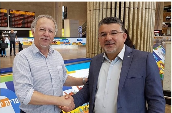 UN Special Rapporteur on Minority Issues, Fernand de Varennes, left, and head of the Joint List’s International Relations, Hadash MK Yousef Jabareen