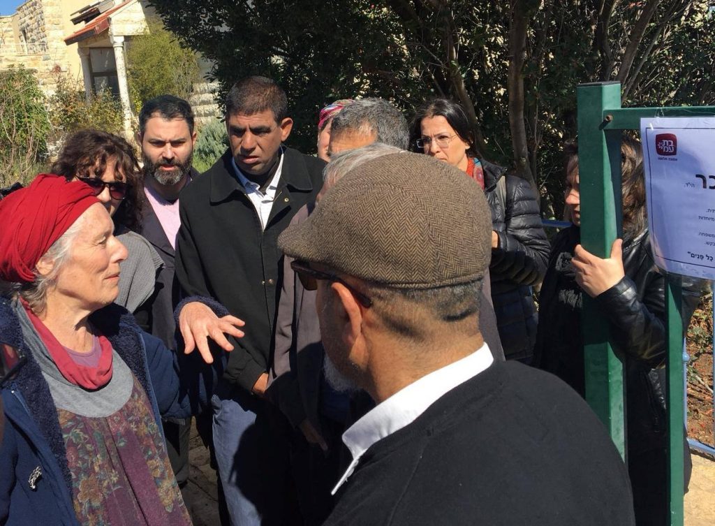 "Tag Meir" activists and Palestinians pay a condolence visit to the Ansbacher family, whose daughter Ori was brutally murdered on Thursday, February 7.