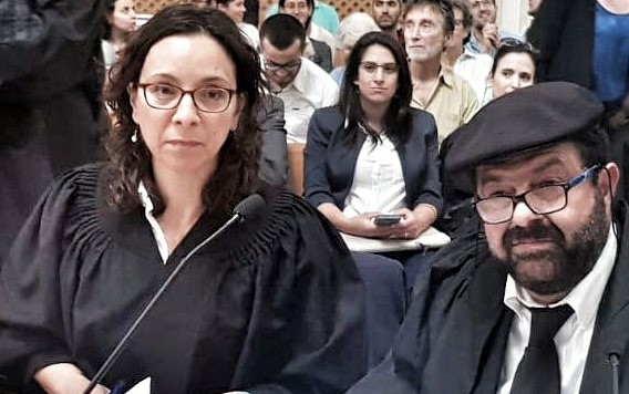 Adalah Attorney Suhad Bishara and its General Director, Attorney Hassan Jabareen, during a session held in Israel's Supreme Court in Jerusalem for a hearing on a petition against the Settlement Regularization Law, June 2, 2018