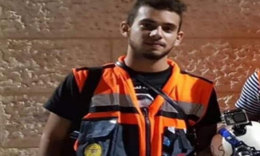 Sajed Abed al-Hakim Mizher, 18, a Palestinian volunteer paramedic who died of wounds inflicted by Israeli forces on Wednesday morning, March 27.