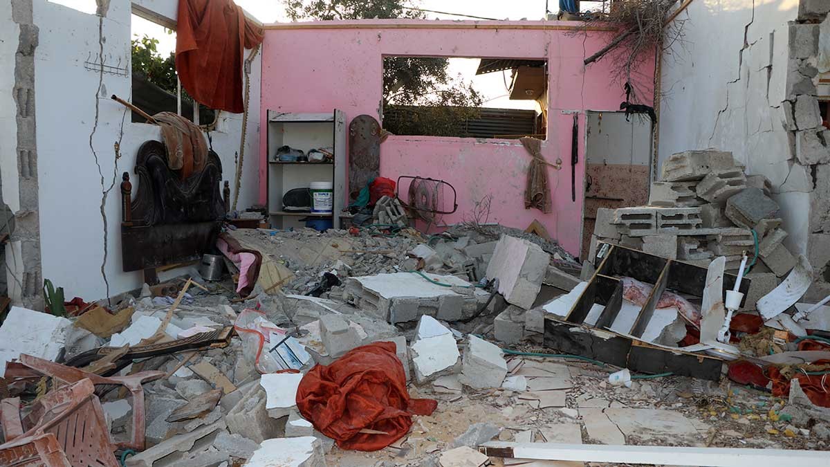 The destroyed home of the Al-Madhoun family in Beit Lahiya, the Gaza Strip