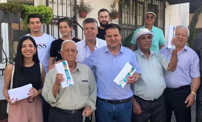 MK Ayman Odeh, last Sunday, September 15, two days before the election with supporters of the Joint List in the Arab village of Eilaboun