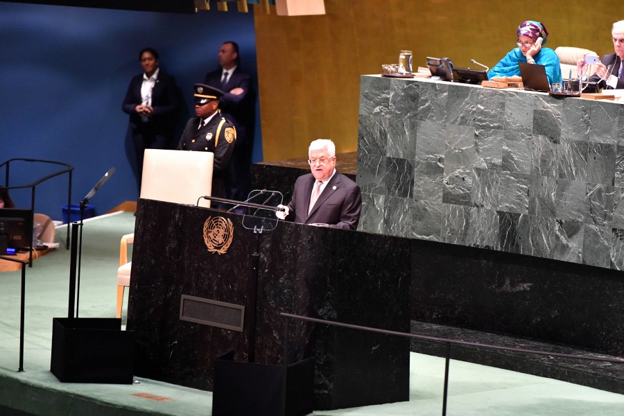 Palestinian President Mahmoud Abbas, on Thursday, September 26, speaking before the 74th session of the United Nations General Assembly in New York