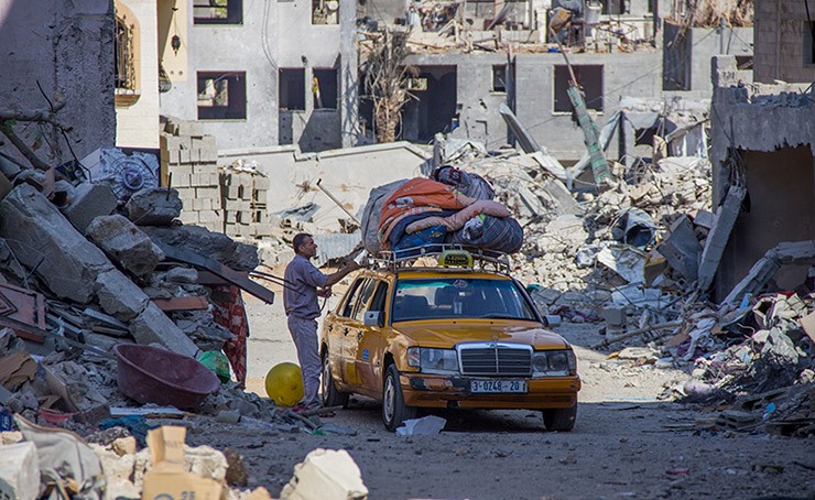 Beit Hanoun in Gaza after an Israeli air strike, August 12, 2014