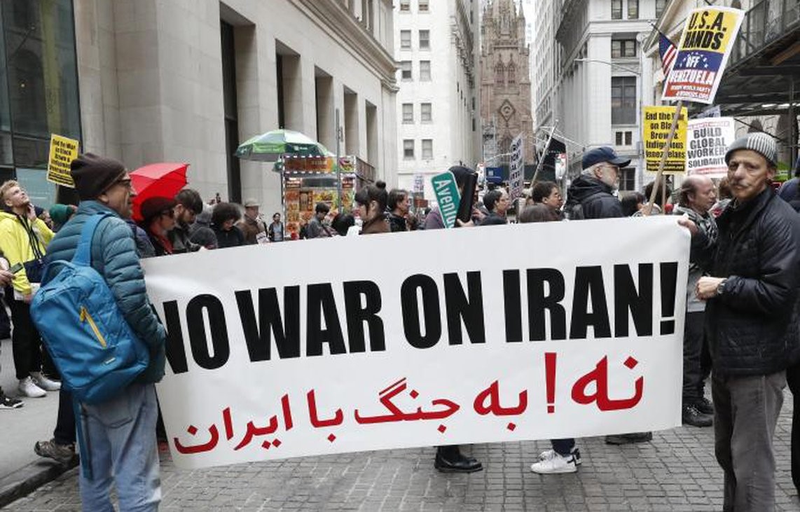 In a demonstration in New York against US war on Iran, the demand is loud and clear.