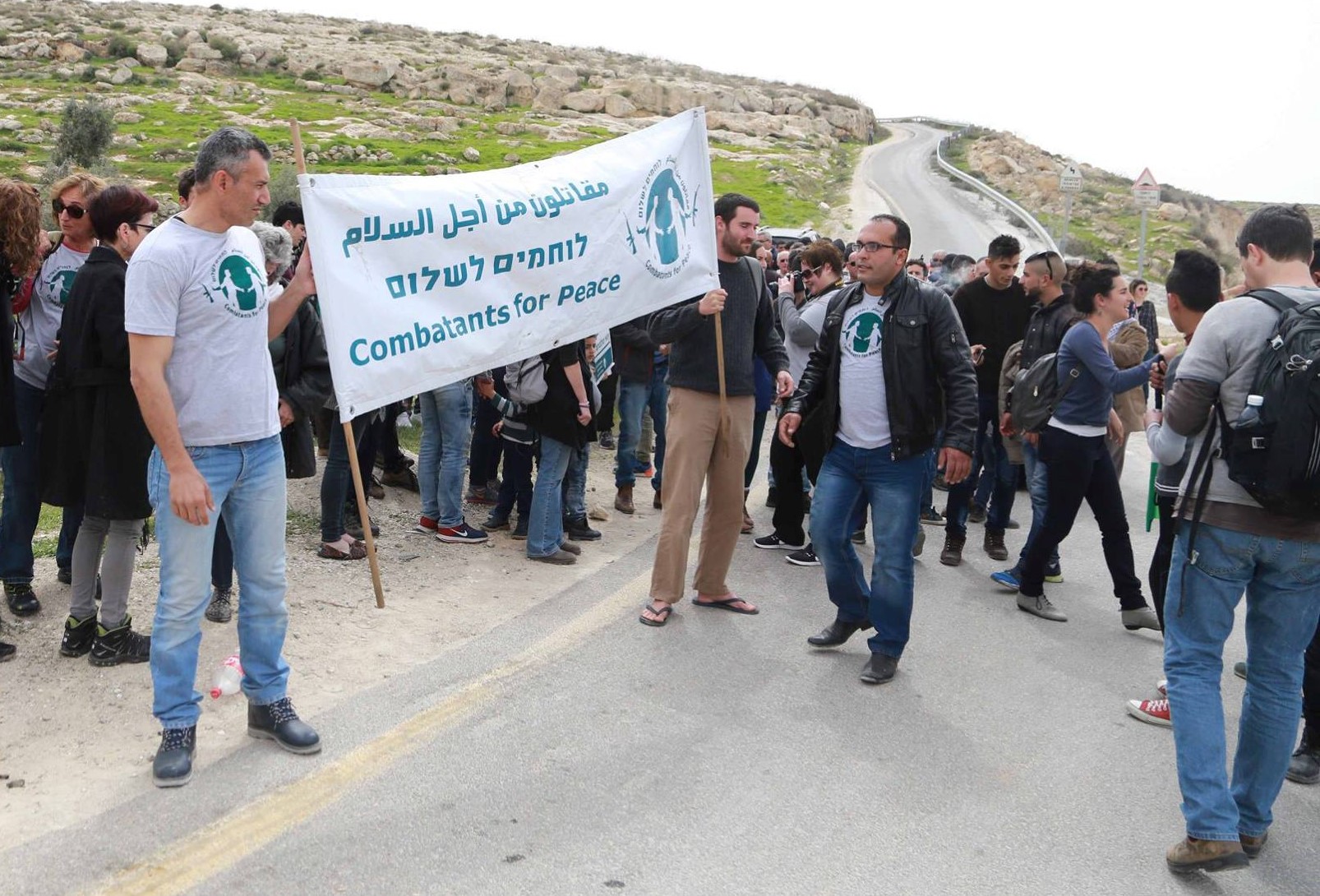 Palestinians and Israelis protest against the occupation in the West Bank, March 2018