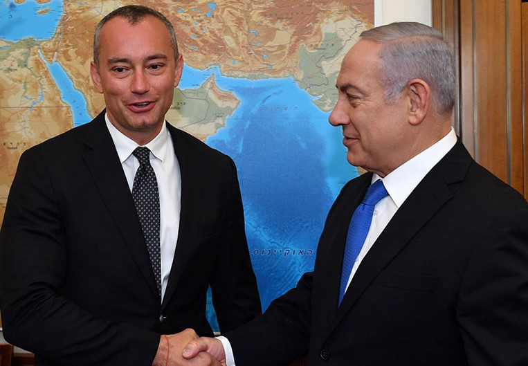 UN Special Coordinator for the Middle East Peace Process Nickolay Mladenov meets with Israel's prime minister, Benjamin Netanyahu, June 2018