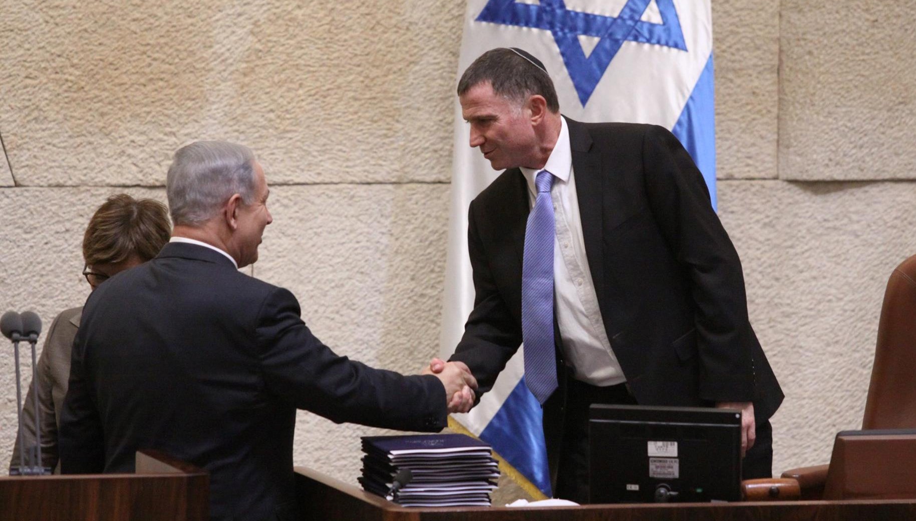 Prime Minister Benjamin Netanyahu and Speaker of the Knesset Yuli Edelstein in the parliamentary plenum
