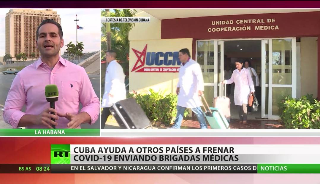 "Cuba is assisting other countries in fighting COVID-19 by sending them medical teams."