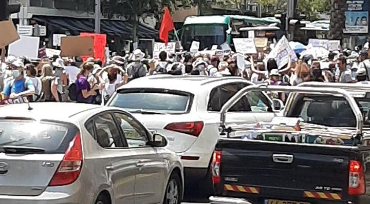 Thousands of social workers marched down Ibn Gabirol Street in Tel Aviv on Tuesday, morning, July 21, to protest their working conditions and violence against them.