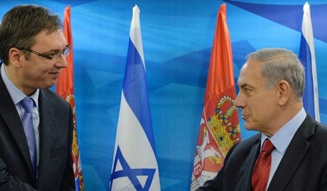 Prime Minister Benjamin Netanyahu meets with then Serbian Prime Minister Aleksandar Vučić (left) in PM Netanyahu’s office in Jerusalem, December 1, 2014. Since May 2017 Vučić is the president of Serbia.