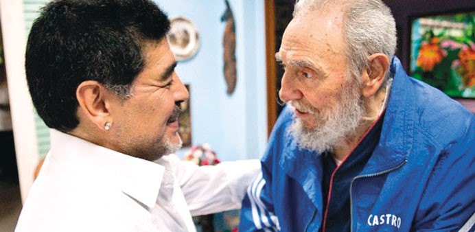Argentina's soccer superstar Diego Armando Maradona in Cuba where he met Fidel Castro, the historical leader of the Cuban Revolution, December 2, 2016