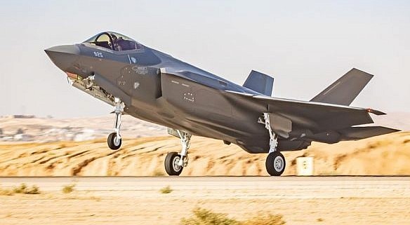 One of the F-35 fighter jets that arrived from the United States in 2019 takes off from the Nevatim Air Base in southern Israel.