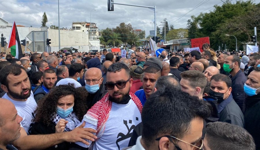Thousands gathered in Jaljulia on Friday, March 12, to protest the government's lackadaisical campaign against crime in the Arab sector after the murder of 14-year-old Muhammad Abdelrazek Ades on Tuesday, March 9.