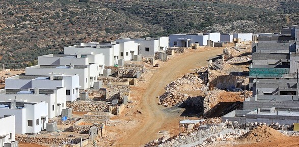 Settler housing project erected on the illegally appropriated lands of the Palestinian village of Ad-Dik in the occupied West Bank