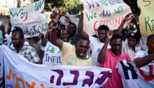 The African asylum seekers protest in Tel-Aviv, June 10, 2012