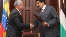 Foreign Minister Riyad Al-Maliki of the Palestinian Authority (Left) and Nicolas Maduro, President of Venezuela (Photo: ABN)