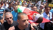 The funeral of 26 years-old Ahmed Fahmawi, who was killed by Israeli soldiers at Al Ein Refugee Camp during night raid, near Nablus, West Bank, June 22, 2014 (Photo: Activestills)