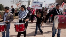 Arab-Bedouins protesting against the Prawer Plan in Beer Sheva, on the March 21, 2012. The Prawer Plan, approved by the Israeli government on the 11th of September, 2011, envisions the resettlement of more than 30,000 Bedouin citizens through the destruction of most unrecognized Bedouin villages in the Negev desert. The plan, which incidentally does not apply to Jewish communities in the same area, is seen by some as the "final solution" for decades of forced displacement and harassment of the Negev Bedouins (Photo: Activestills)