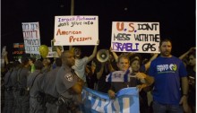 Hundreds protested on Sunday, July 26, in Tel Aviv against US imperialist intervention in the natural gas plan.