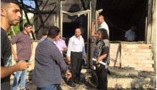 MK Aida Touma-Sliman (Hadash - Joint List) during a visit at the house of Dawabsha family, in the village of Duma