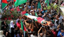 Hundreds of Palestinian participated in the funeral of Huthayfa Suleiman, 18, on Monday in the village of Bal'a. Suleiman was shot dead by Israeli forces the night before – Sunday, October 4, 2015 – during clashes in the northern West Bank city of Tulkarm.