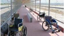 Wheelchairs at Erez Crossing between Israel and Gaza