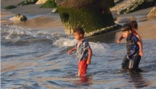 Polluted beach in Gaza City, June 2016