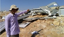 A structure donated by the European Union which was demolished by Israel on August 6, 2016